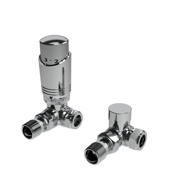 Kartell K-Design Corner Twin Thermostatic Radiator Valves Pack Chrome