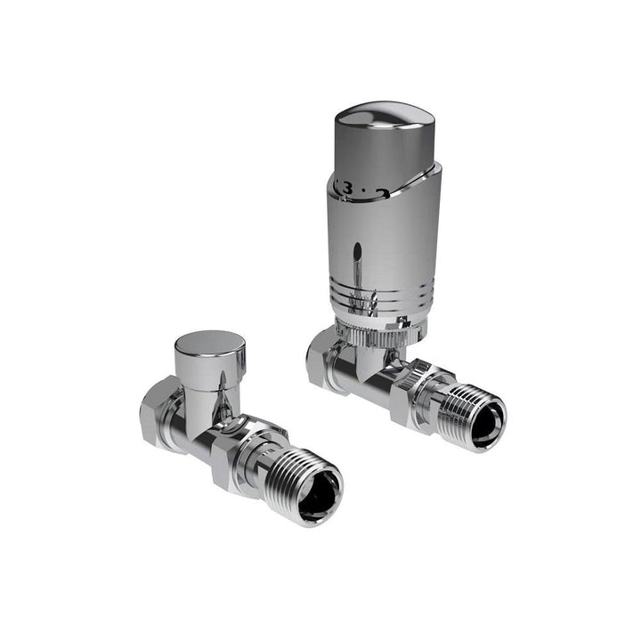 Kartell K-Design TRV Straight Twin Radiator Valve Pack Chrome