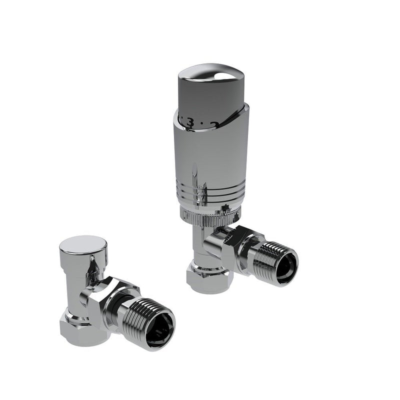 Kartell K-Design TRV Angled Twin Radiator Valve Pack Chrome