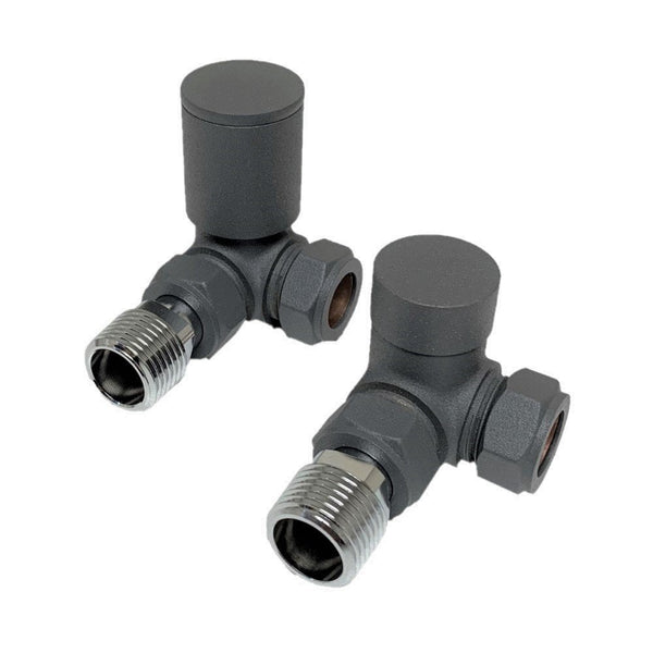 Kartell Corner Manual Radiator Valve 15mm (Pair) Anthracite