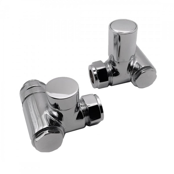 Kartell Dual Fuel Corner Radiator Valve For Elements 15mm (Pair) Chrome
