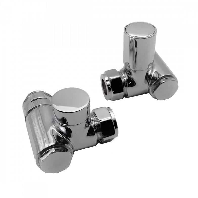 Kartell Dual Fuel Corner Radiator Valve For Elements 15mm (Pair) Chrome