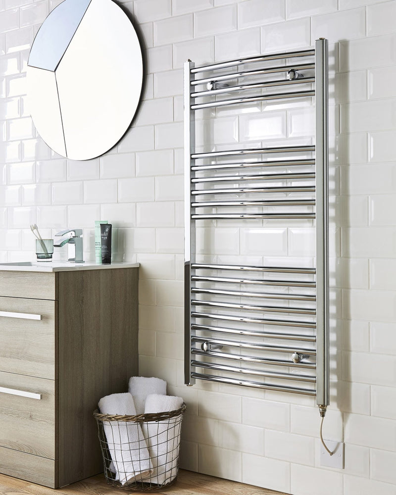 Kartell K-Rail 22Mm Steel Chrome Curved Plated Ladder Heated Towel Rails