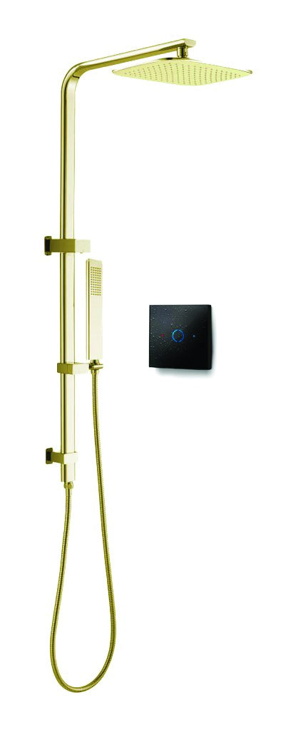 TED Square Merso Premier Shower Kit with Cuba Valve & Diverter - Brushed Brass