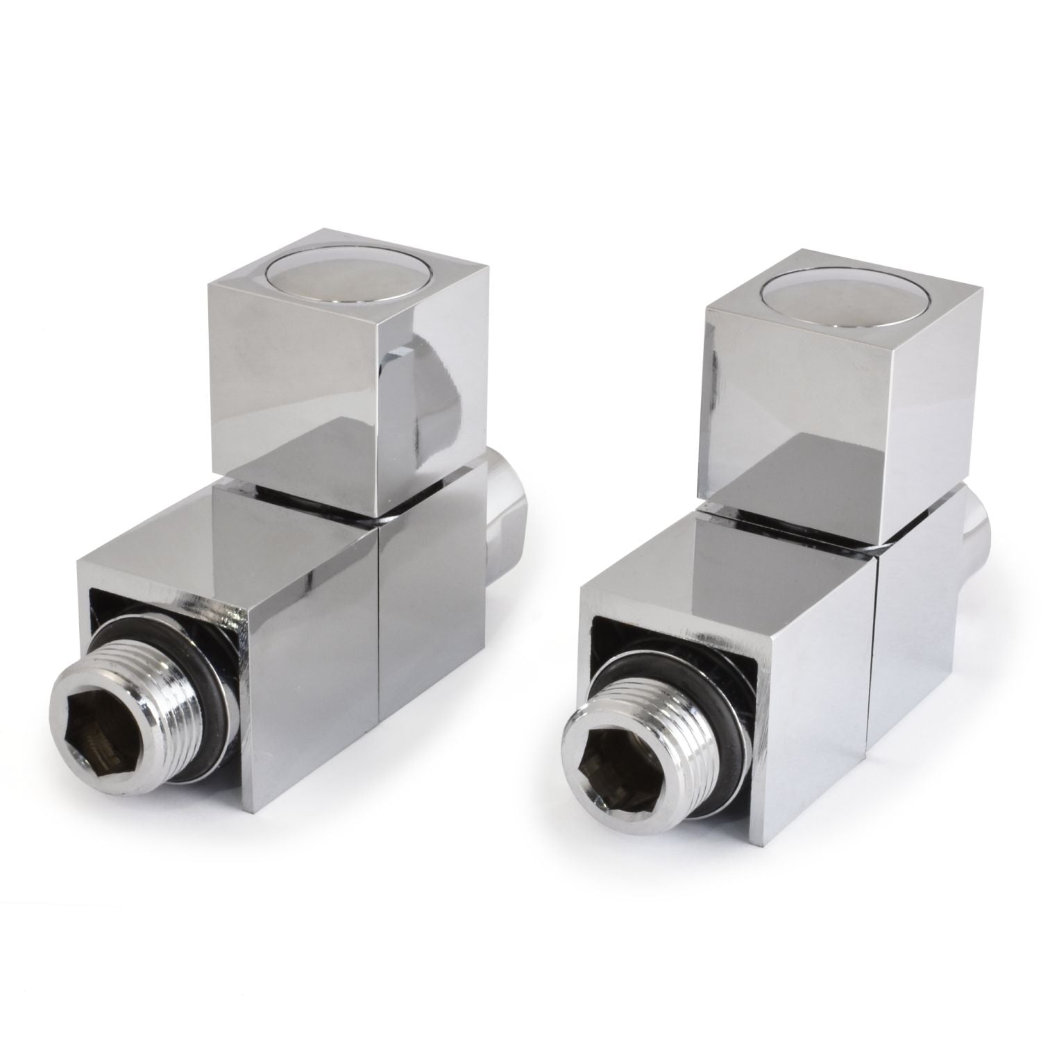 Plumbers Choice Cube Straight Square Radiator Valve Chrome ...