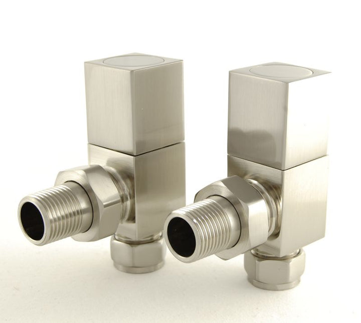 Plumbers Choice Cubex Corner Brass Square Radiator Valve Chrome
