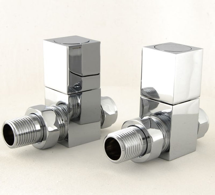 Plumbers Choice Cubex Corner Brass Square Radiator Valve Chrome