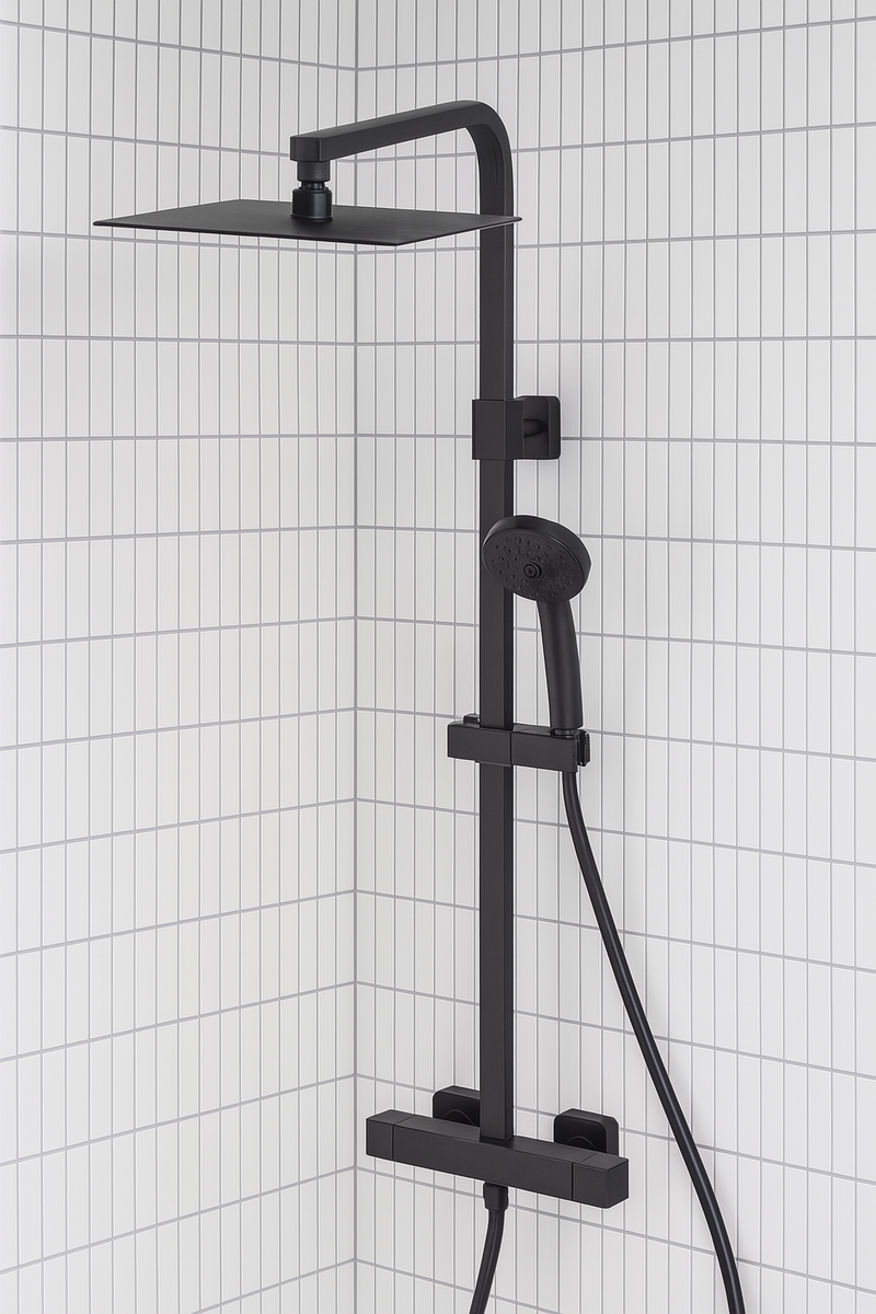 Iona Recite Dual Function Bar Valve Shower System Black