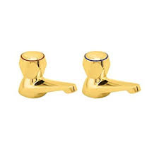 Methven Deva Gold Brass Profile Bath Taps (Pair)