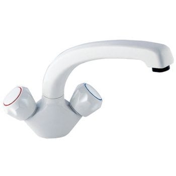 Methven Deva Brass Profile Mono Sink Mixer Tap White