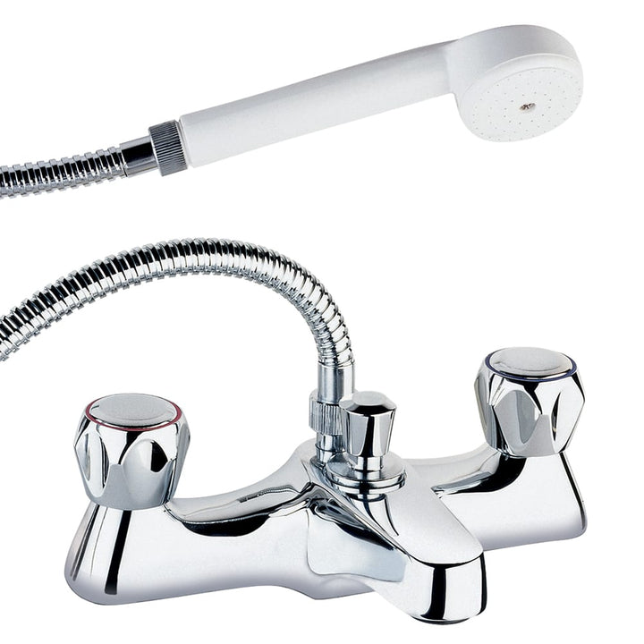 Methven Deva Lever Bath Shower Mixer Tap with Brass Back Nuts Chrome