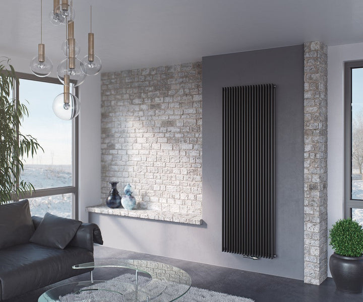 Eucotherm Corus Tube Duo Panel Anthracite Vertical Designer Radiator