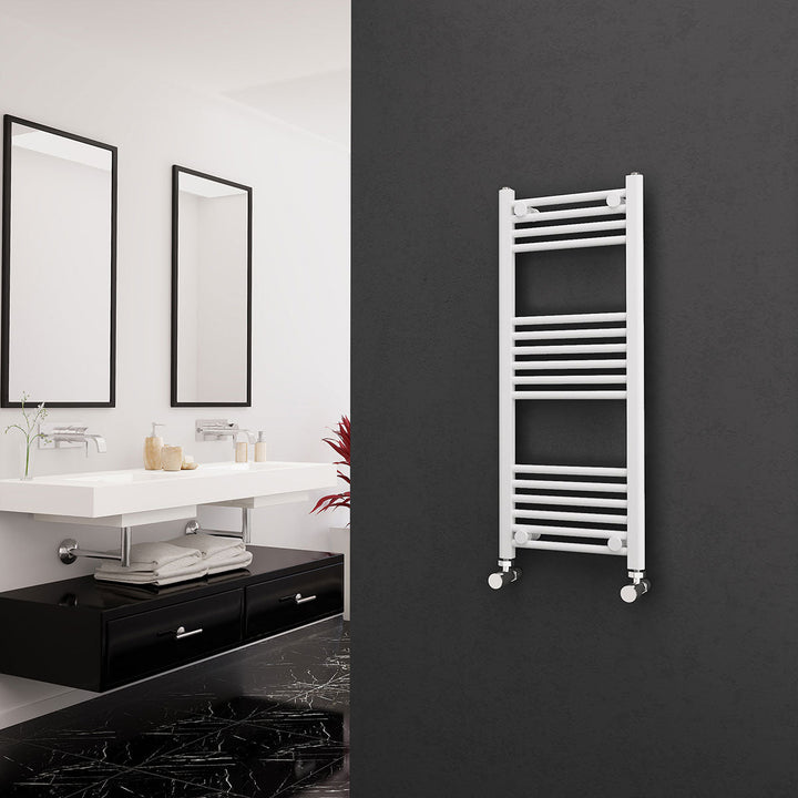 Eastgate 22mm Steel White Straight Heated Towel Rails