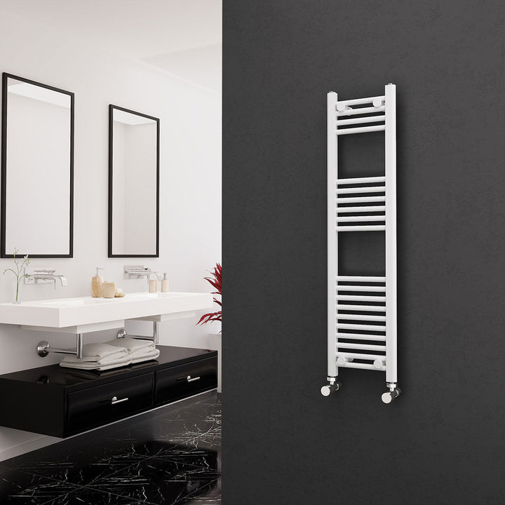 Eastgate 22mm Steel White Straight Heated Towel Rails