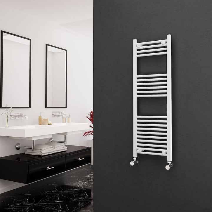 Eastgate 22mm Steel White Straight Heated Towel Rails