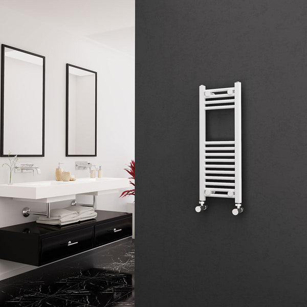 Eastgate 22mm Steel White Straight Heated Towel Rails