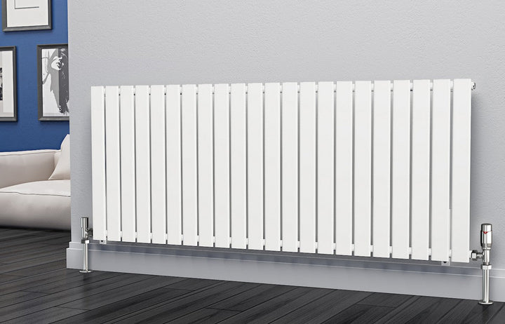 Eastgate Eben Steel White Single/Double Panel Horizontal Designer Radiators - Central Heating