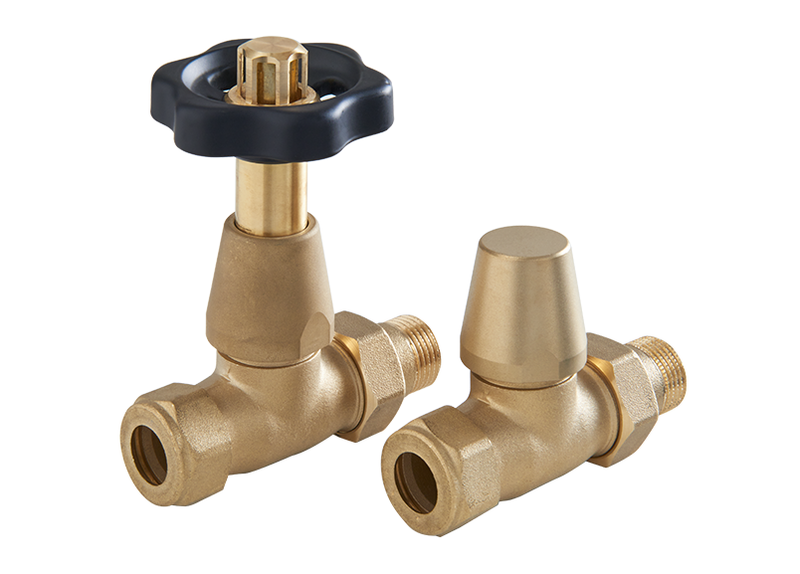 Eastgate Black & Brass TRV Straight Radiator Valve Brass