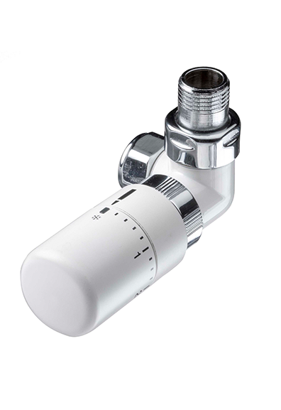 Eastgate Corner Ideal TRV Thermostatic Radiator Valve Angled White