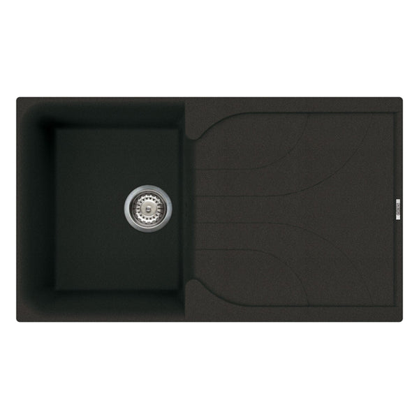 Reginox EGO 400 Single Bowl Granite Metal Kitchen Sink with Overflow Drain
