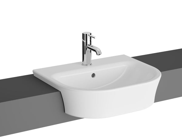 Kartell Eklipse Round 550mm Compact 1TH Semi Recessed Basin White