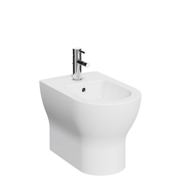 Kartell Eklipse Round Back To Wall Bidet 1 Tap Hole White