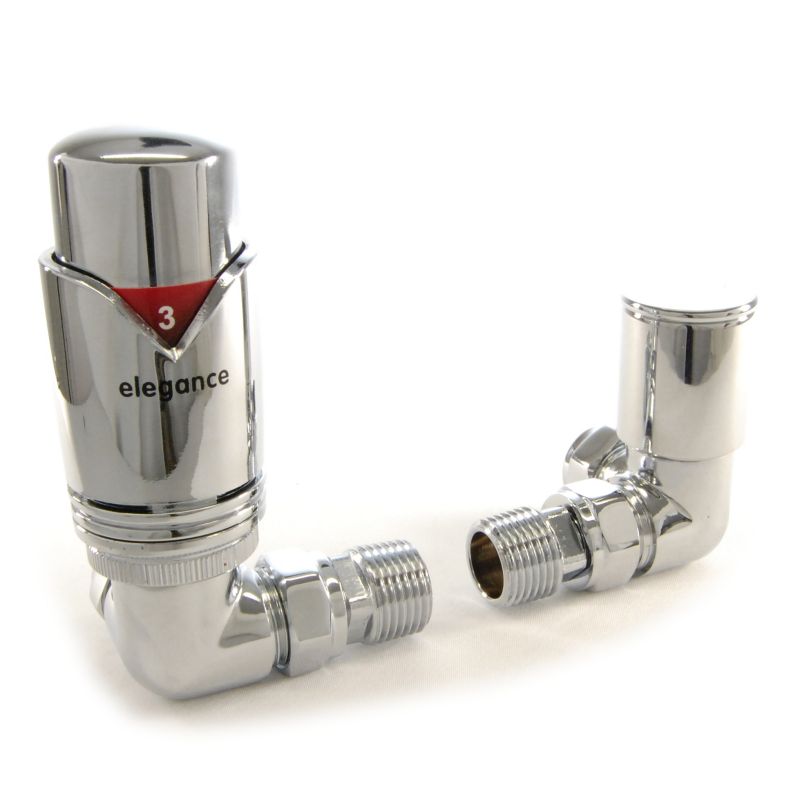 Plumbers Choice Elegance Corner Brass TRV Wheel-Head & Manual Wheel-Head Chrome