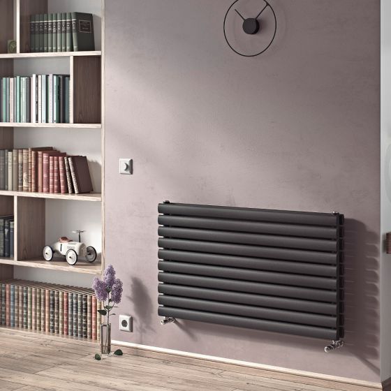 Eucotherm Nova Tube Double Panel Anthracite Horizontal Designer Radiator
