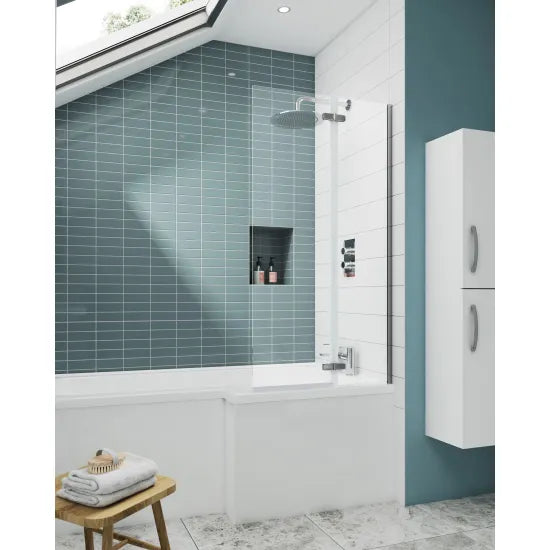 Nuie 760mm Chrome Hinged Bath Screen