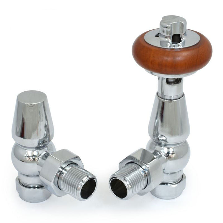 Plumbers Choice Eton Corner Brass Traditional Radiator Valve Chrome