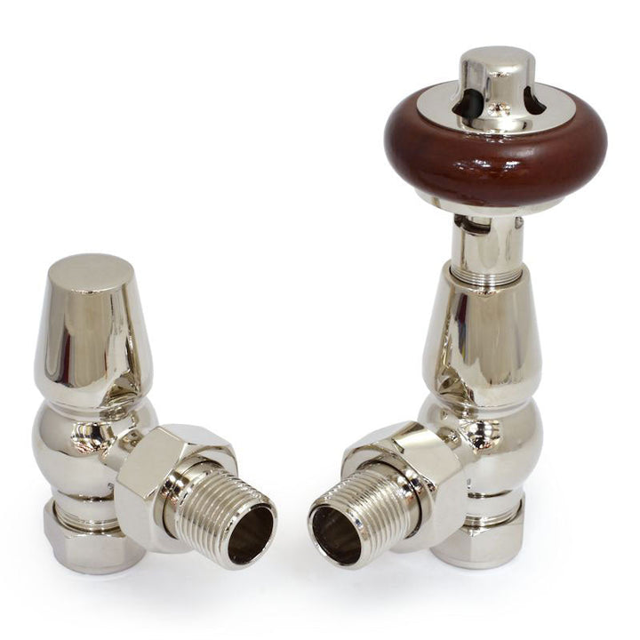 Plumbers Choice Eton Corner Brass Traditional Radiator Valve Chrome