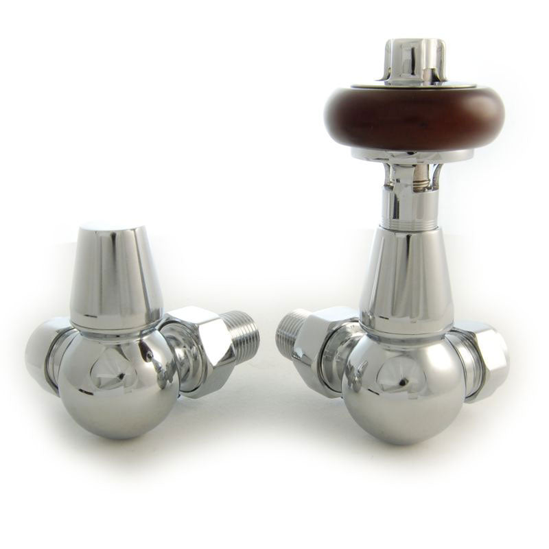 Plumbers Choice Eton Corner Brass Traditional Radiator Valve Chrome
