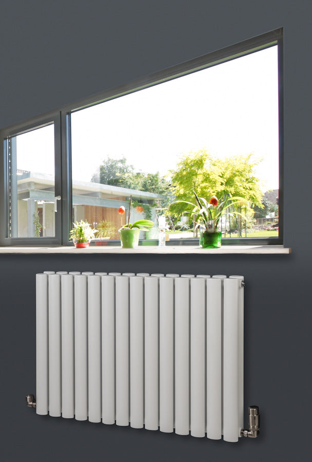 MaxtherM Eliptical Tube White Single Panel Horizontal Designer Radiators