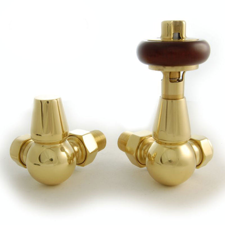 Plumbers Choice Faringdon Angled Brass Traditional Thermostatic Radiator Valve Chrome