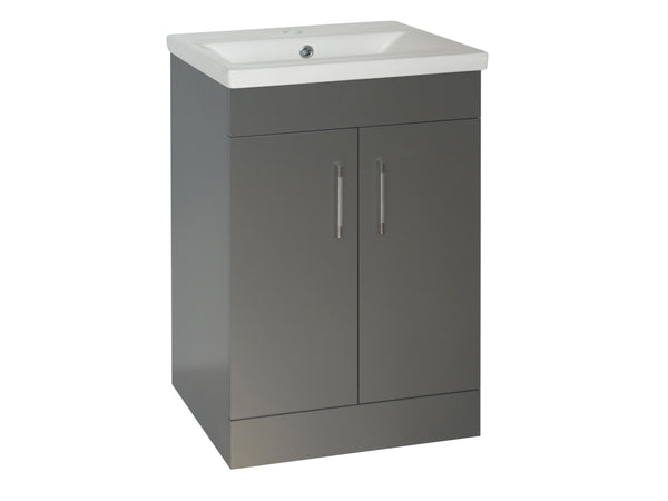Iona Flair (500mm-2 Door ) Floor Standing Vanity Unit - Matt Dark Grey
