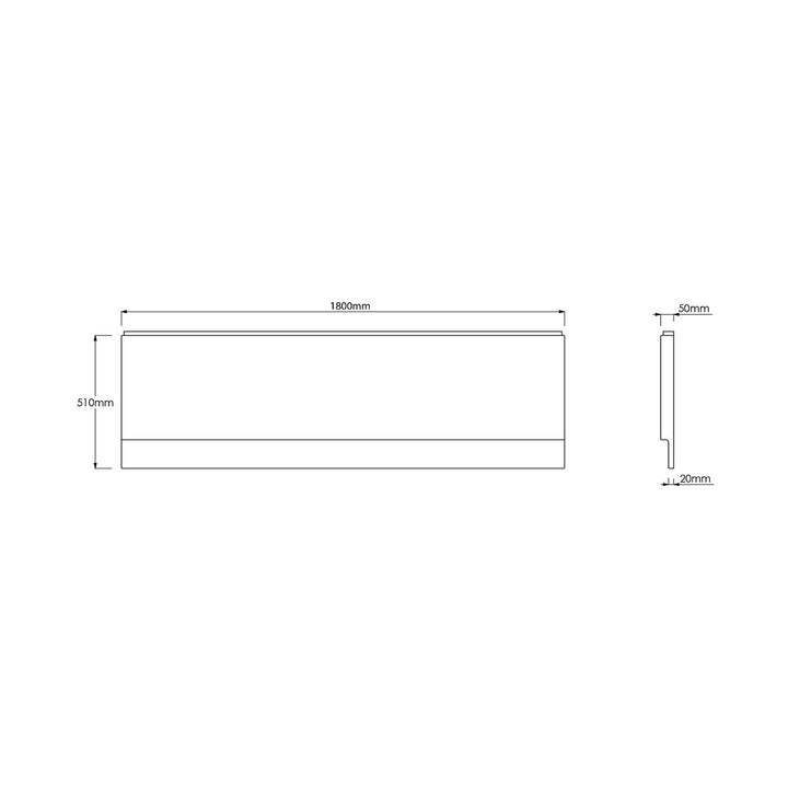 Iona White Gloss Waterproof Bath Panel 1800mm