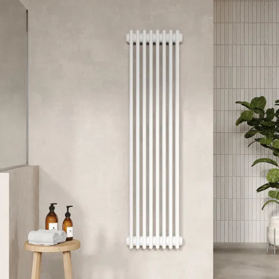Nuie Colosseum White 1500mm x 368mm Vertical Column Radiator