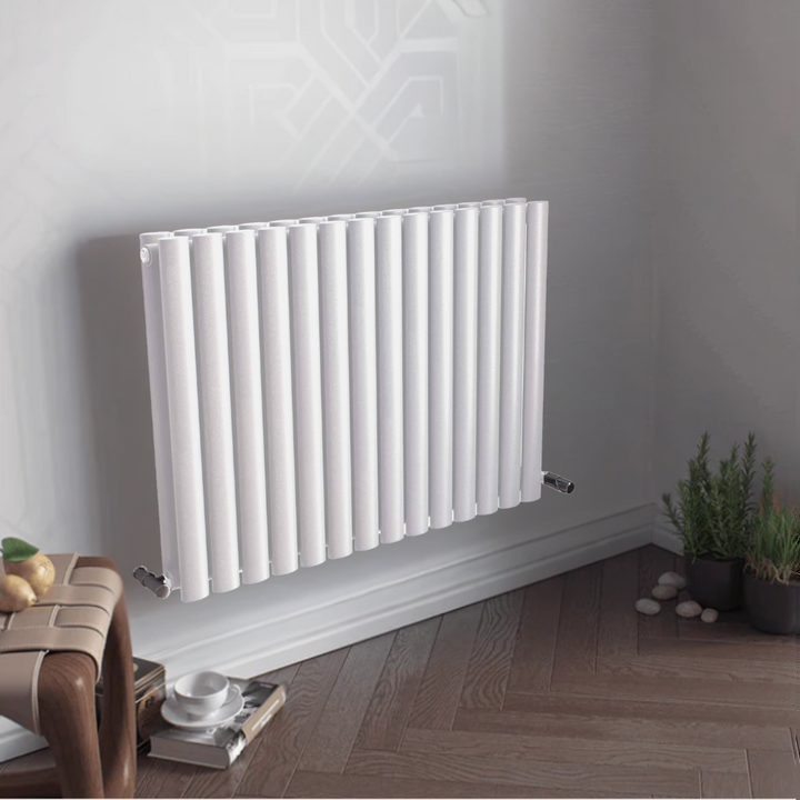 Eucotherm Nova Tube Single Panel White Horizontal Designer Radiator