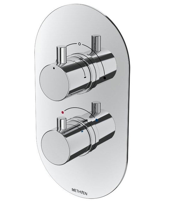 Methven Kaha Concealed Mixer Valve Two Outlets Chrome (Metal plate)