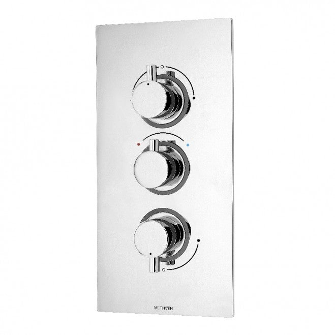 Methven Kaha 3 Way Concealed Mixer Valve Chrome (abs Plate)
