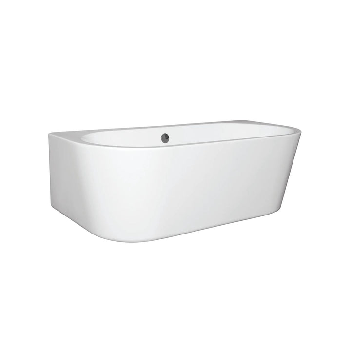 BC Designs Ancora Back to Wall Acrylic Curved Bath - 1640mm x 760mm White