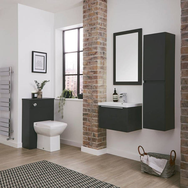 Kartell Kore Wall Mounted Ceramic Basin and Single Drawer Cabinet 800mm x 355mm - Sonoma Oak