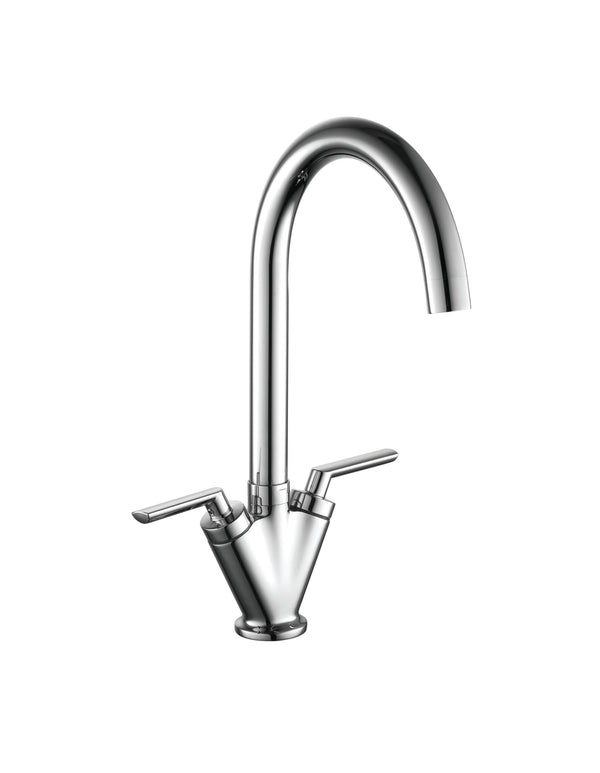 Kartell Mono Kitchen Sink Mixer Tap Dual Handle Polished Chrome