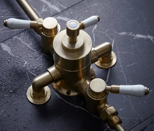 Iona Keswick Dual Function Exposed Shower System - Brushed Brass