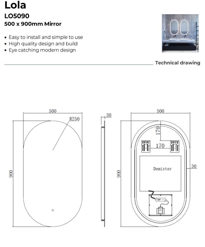 K-Vit Lola Led Mirror