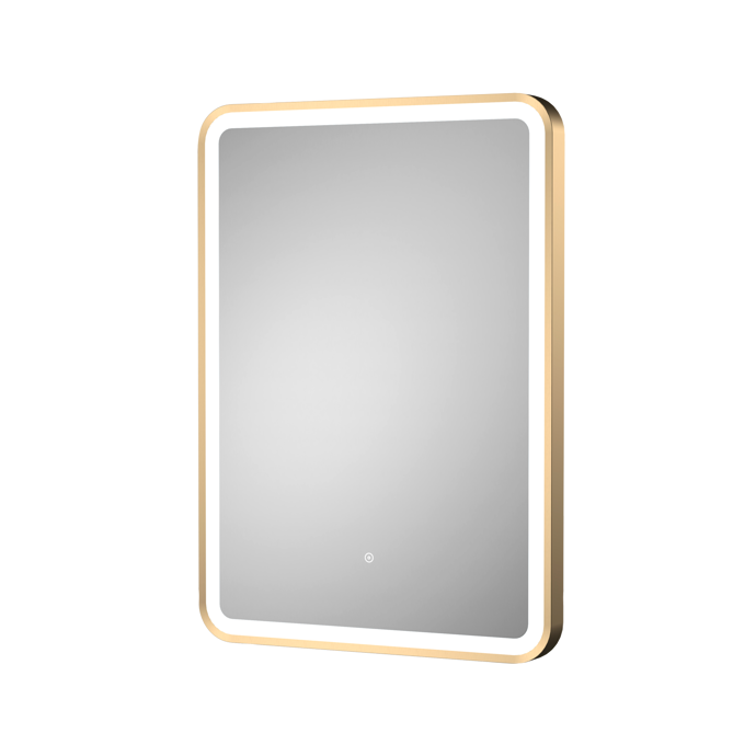 Rectangular mirror with gold frame 