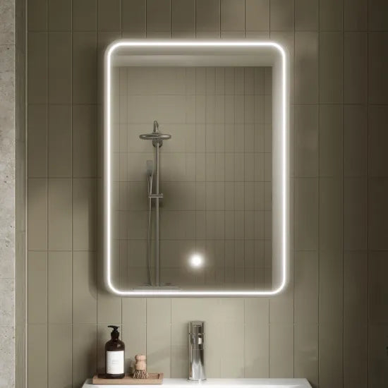 Hudson Reed Polished Chrome Frame LED Mirror - 700mm x 500mm