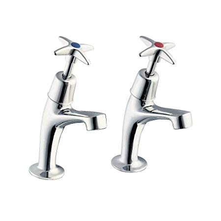 Methven Deva Cross Handle Brass Sink Taps Chrome