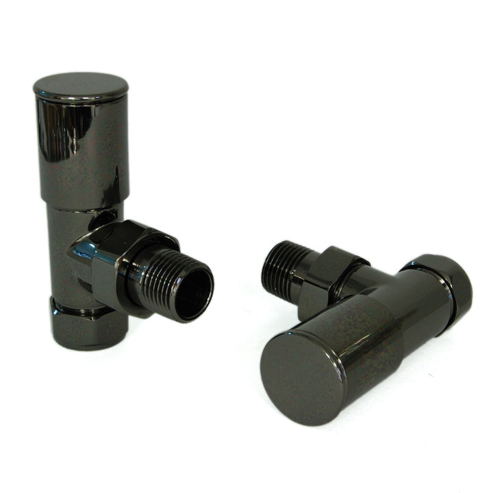 Plumbers Choice Milan Corner Brass Radiator Valves Pair Chrome