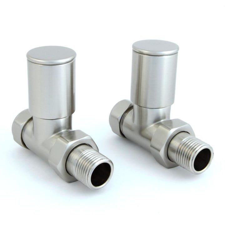 Plumbers Choice Milan Corner Brass Radiator Valves Pair Chrome
